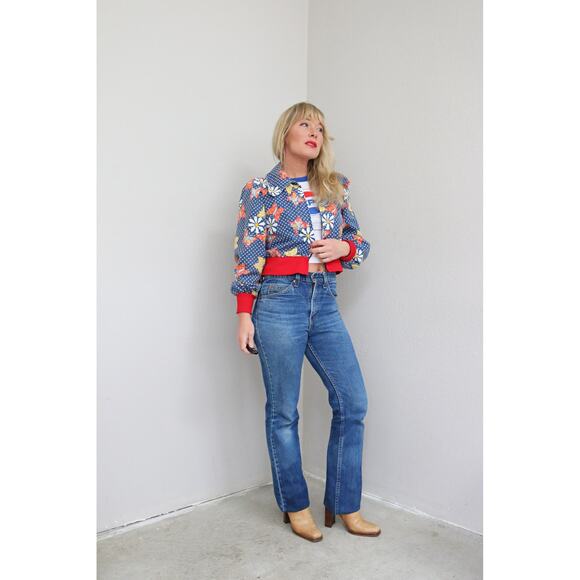 1970's Vintage Butterfly Fade & Dagger Collar Lightweight Jacket ~ Women's XS SM - Picture 7 of 9